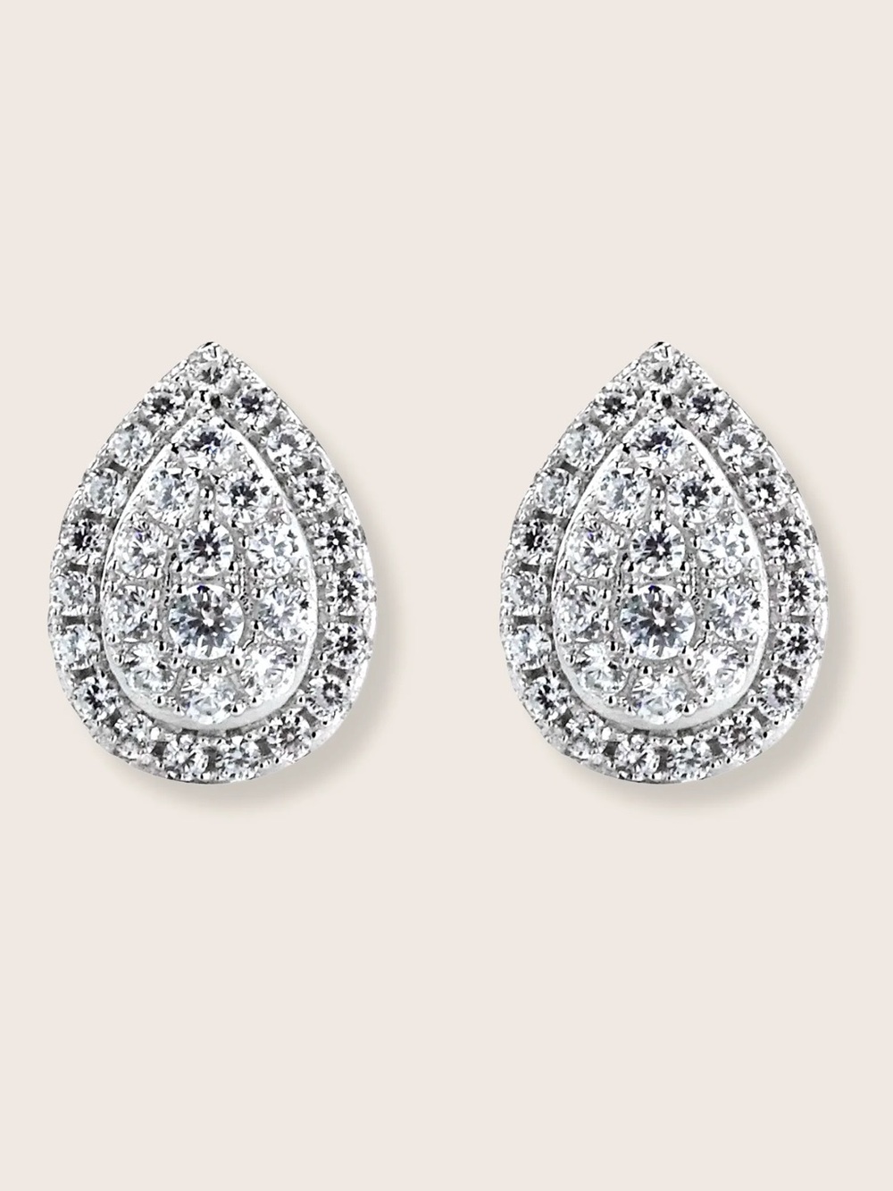 Pear Cut Halo Earrings